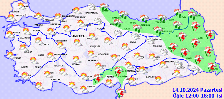 14 Ekim Hava Durumu Raporu