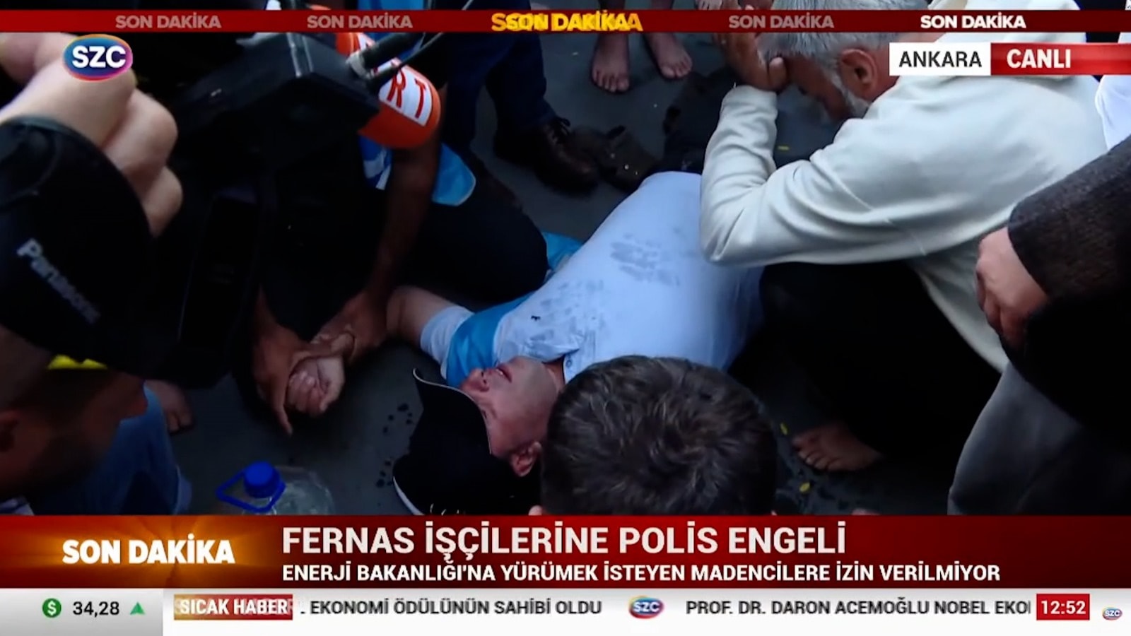 Ankara'da Fernas Madencilik İşçilerine Polis Müdahalesi