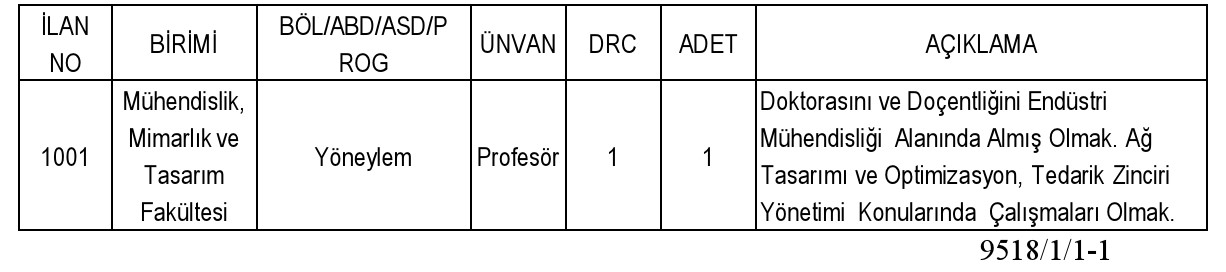 Kayseri Üniversitesi Rektörlüğünden Duyuru