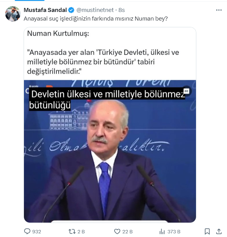 TBMM Başkanı Numan Kurtulmuş'un Tartışmalı Açıklamaları