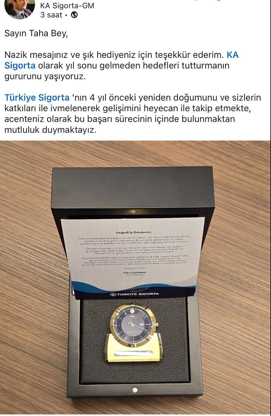 Türkiye Sigorta'nın Dördüncü Yılı ve Özel Saat Dağıtımı