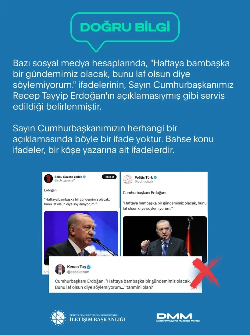 Abdulkadir Selvi'nin Erdoğan'ın Gündem Açıklamaları Üzerine Yazısı