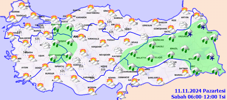 Hava Durumu Tahmini: Yağışlar ve Pus Beklentisi