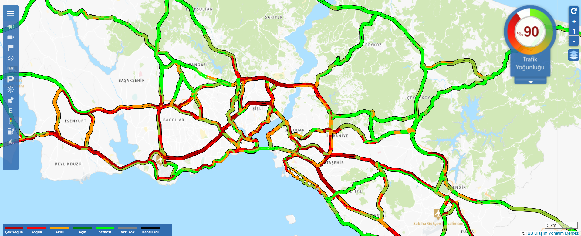 İstanbul'da Trafik Yoğunluğu Yaşanıyor