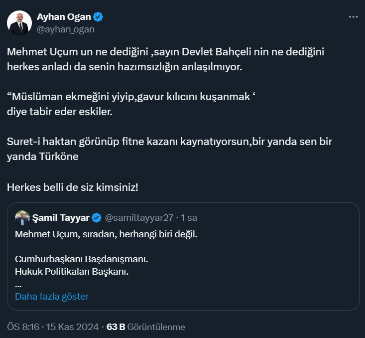 Mehmet Uçum'un Açıklamaları ve Tartışmalar