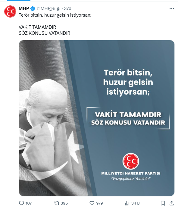 MHP'den Yeni Paylaşım: 'Vakit Tamamdır'