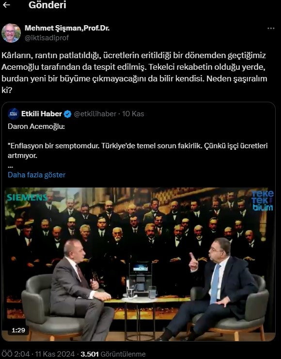 Nobel Ekonomi Ödülü ve Türkiye'de İşçi Ücretleri Üzerine Tartışmalar